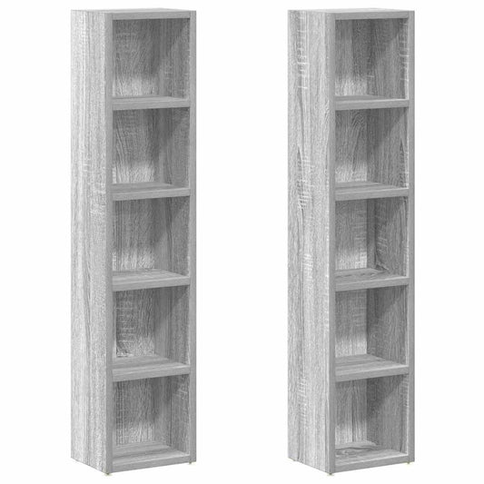 CD Cabinets 2 pcs Grey Sonoma 21x16x93,5 cm Engineered Wood