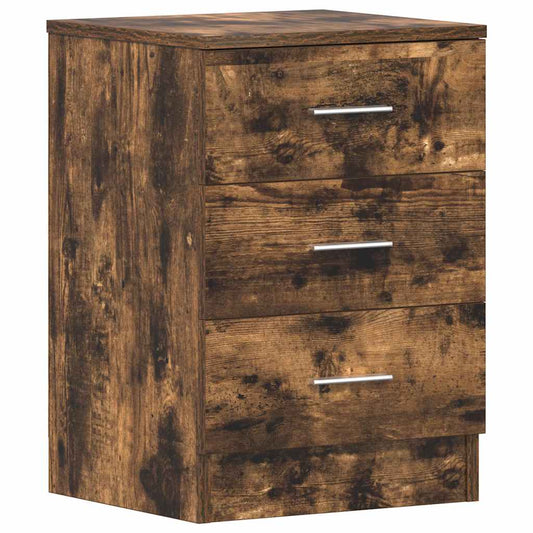Bedside Cabinet Smoked Oak 38x35x56 cm Engineered Wood