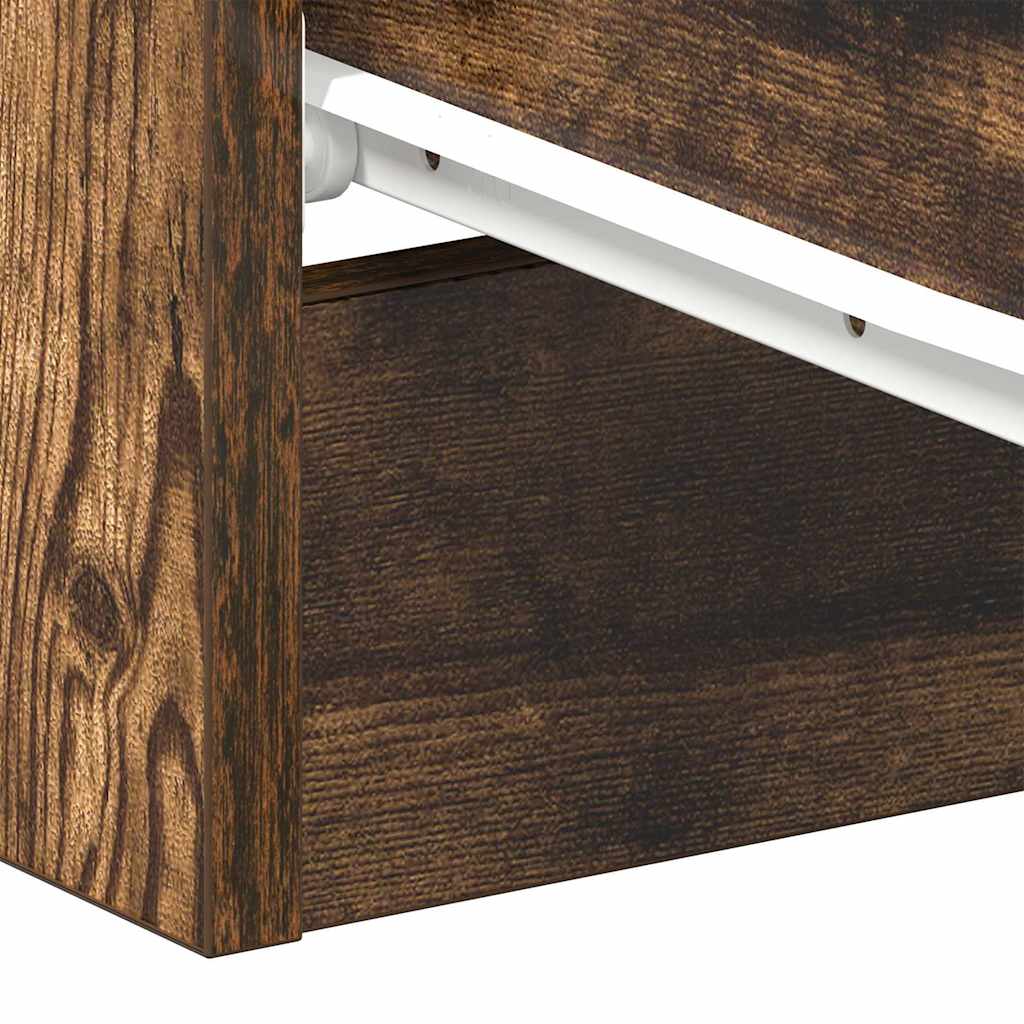 Bedside Cabinet Smoked Oak 38x35x56 cm Engineered Wood