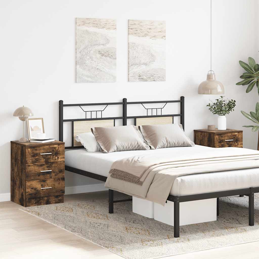 Bedside Cabinets 2 pcs Smoked Oak 38x35x56 cm Engineered Wood