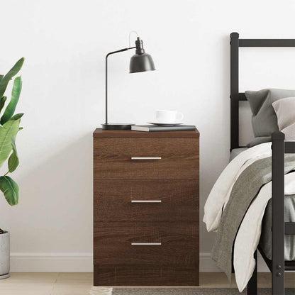 Bedside Cabinet Brown Oak 38x35x56 cm Engineered Wood