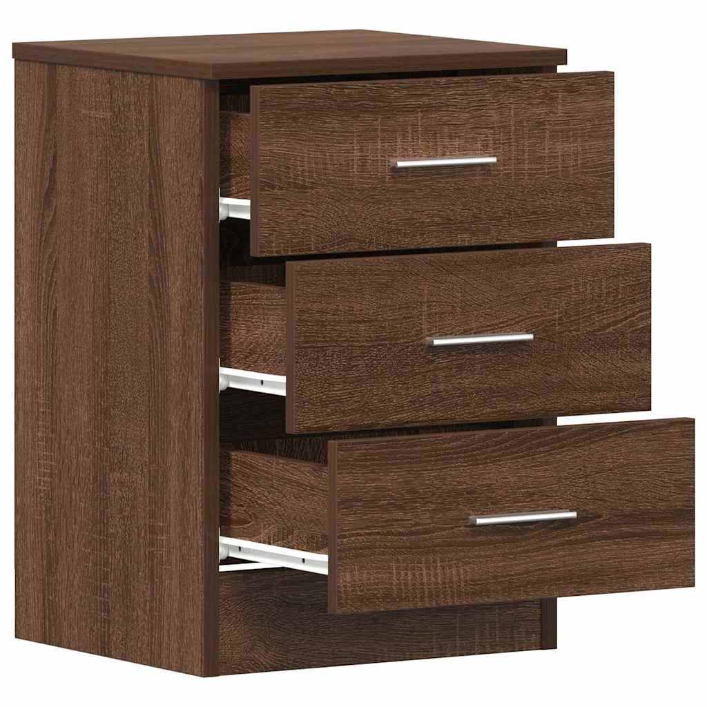 Bedside Cabinet Brown Oak 38x35x56 cm Engineered Wood
