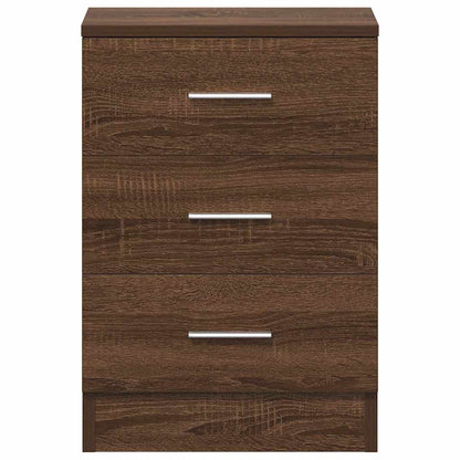 Bedside Cabinet Brown Oak 38x35x56 cm Engineered Wood