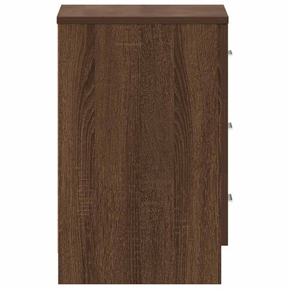 Bedside Cabinet Brown Oak 38x35x56 cm Engineered Wood