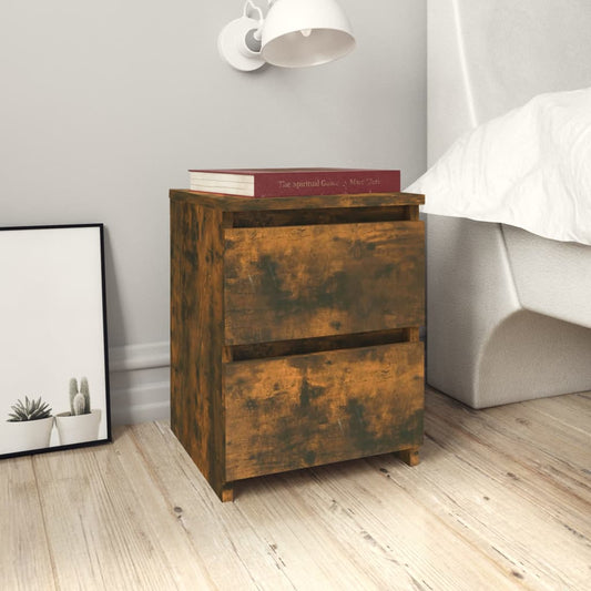 Bedside Cabinet Smoked Oak 30x30x40 cm Engineered Wood