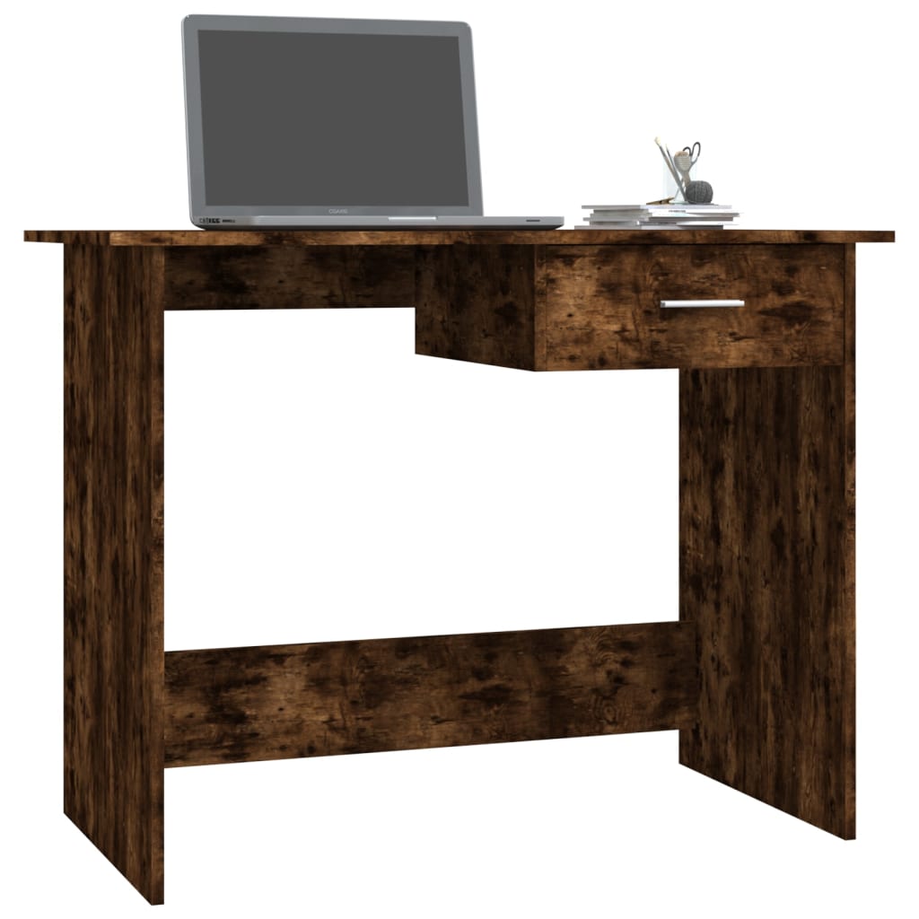 Desk Smoked Oak 100x50x76 cm Engineered Wood