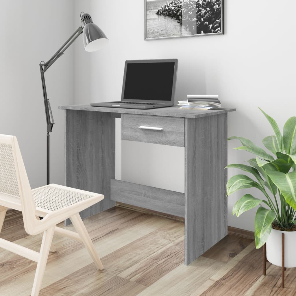 Desk Grey Sonoma 100x50x76 cm Engineered Wood