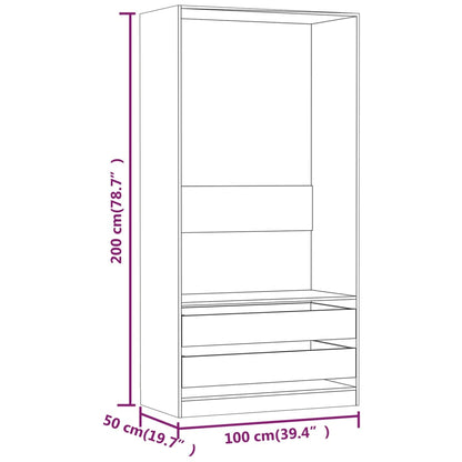 Wardrobe Grey Sonoma 100x50x200 cm Engineered Wood