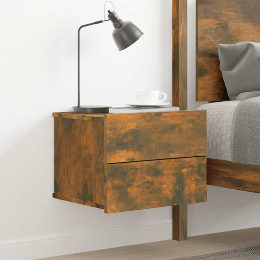 Bedside Cabinet Smoked Oak 40x30x30 cm Engineered Wood