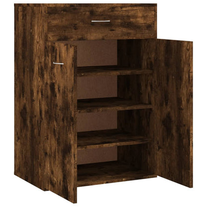 Shoe Cabinet | Smoked Oak | Engineered Wood | Compact | Storage