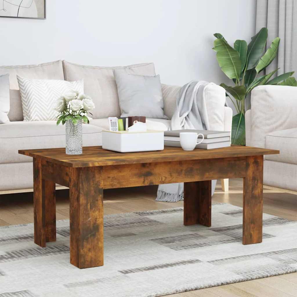 Coffee Table Smoked Oak 100x60x42 cm Engineered Wood