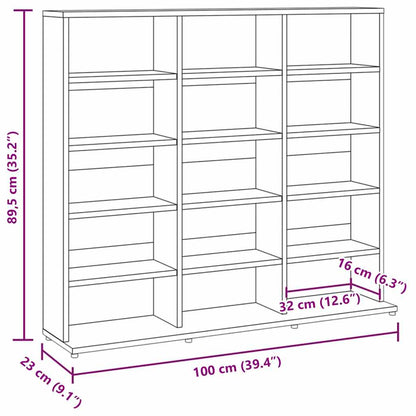 CD Cabinet Smoked Oak 100x23x89,5 cm Engineered Wood