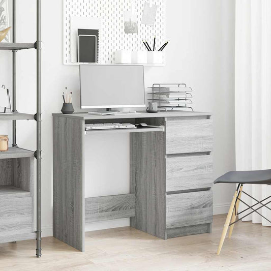 Desk Grey Sonoma 90x45x76 cm Engineered Wood