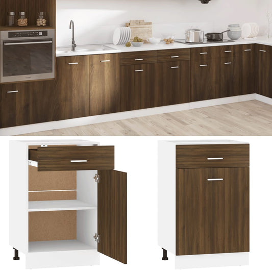 Drawer Bottom Cabinet Lyon Brown Oak 50x46x81.5 cm Engineered Wood
