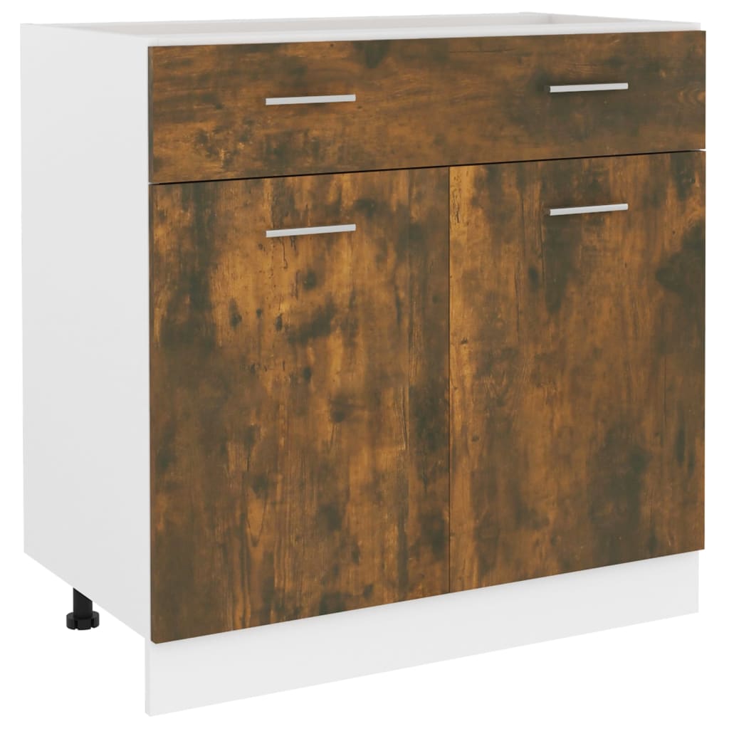 Drawer Bottom Cabinet Lyon Smoked Oak 80x46x81.5 cm Engineered Wood