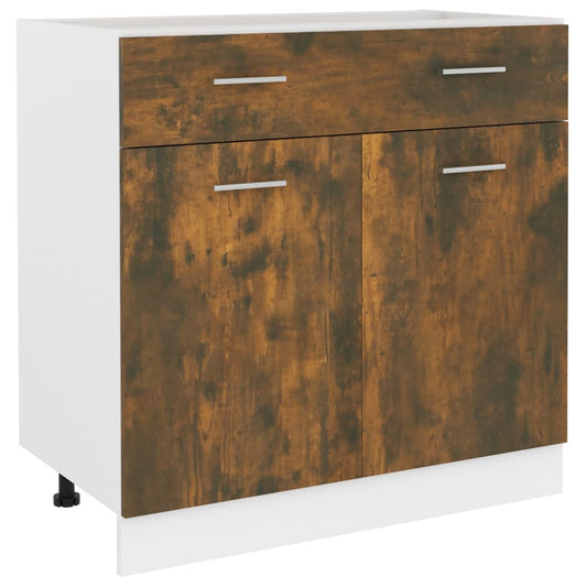 Drawer Bottom Cabinet Lyon Smoked Oak 80x46x81.5 cm Engineered Wood