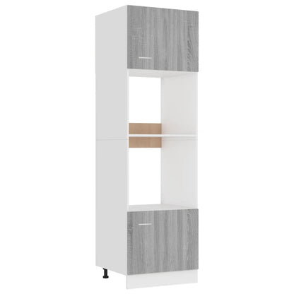 Microwave Cabinet Lyon Grey Sonoma 60x57x207 cm Engineered Wood
