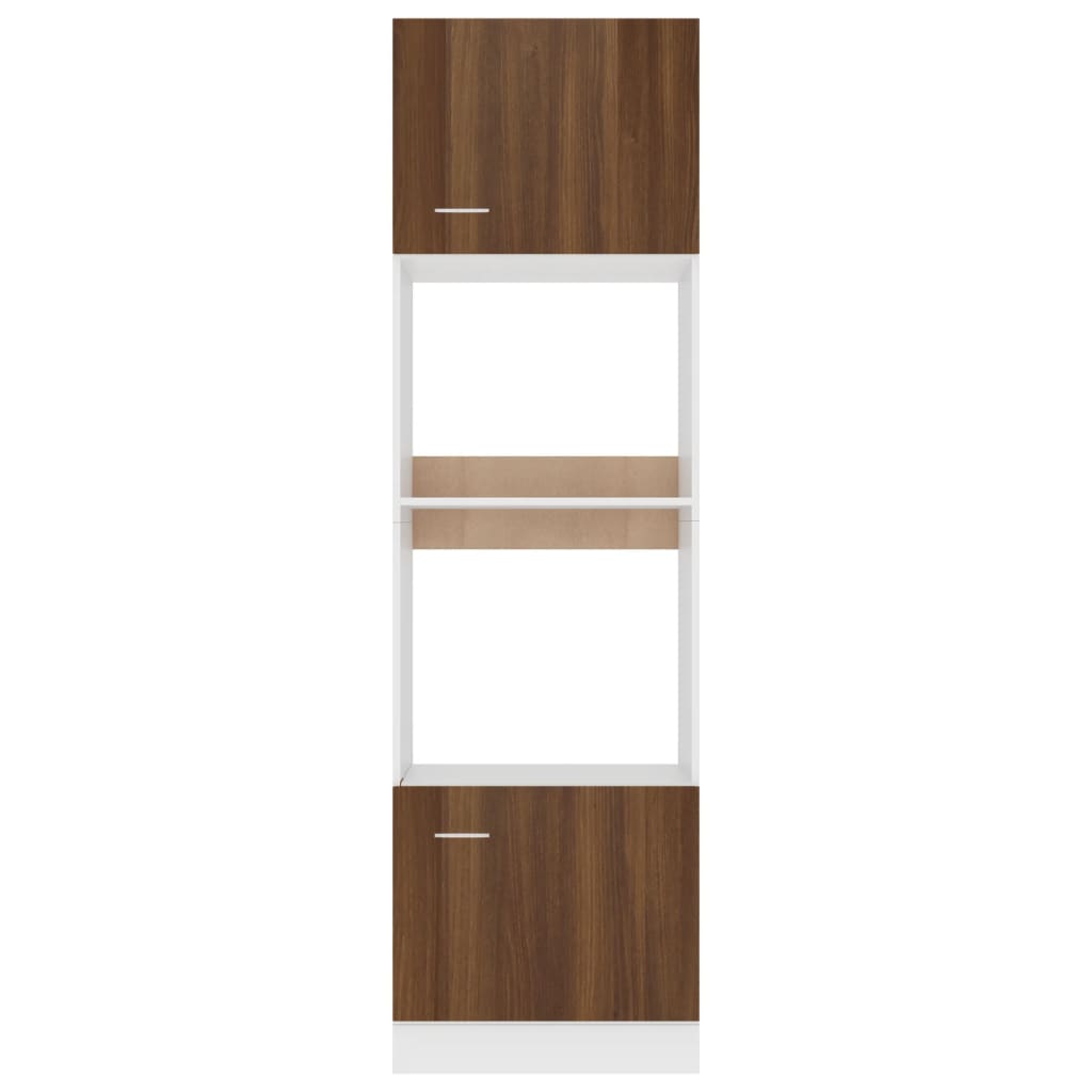 Microwave Cabinet Lyon Brown Oak 60x57x207 cm Engineered Wood