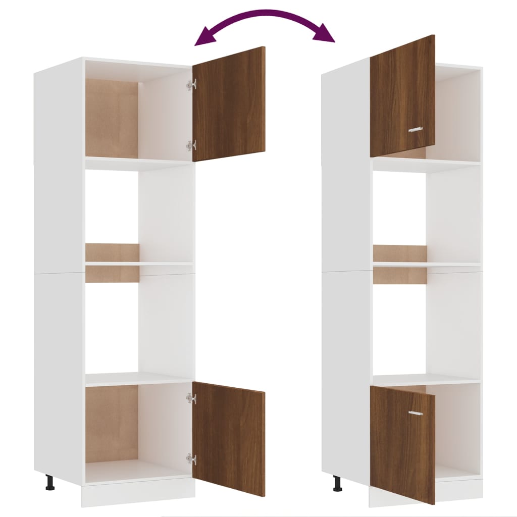 Microwave Cabinet Lyon Brown Oak 60x57x207 cm Engineered Wood