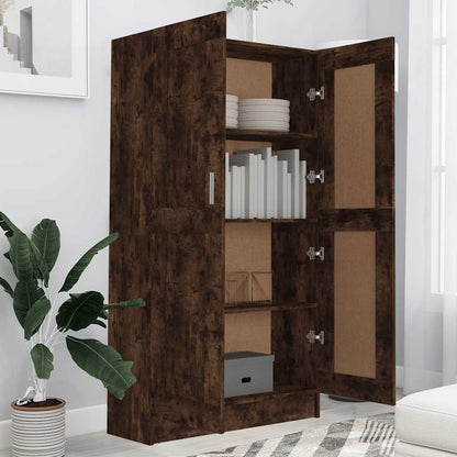 Book Cabinet Smoked Oak 82,5x30,5x150 cm Engineered Wood