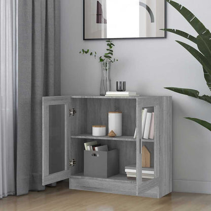 Vitrine Cabinet Grey Sonoma 82,5x30,5x80 cm Engineered Wood