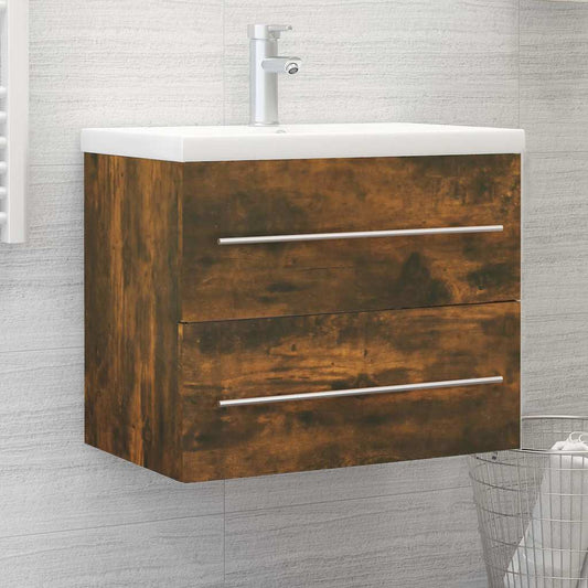 Sink Cabinet Smoked Oak 60x38,5x48 cm Engineered Wood