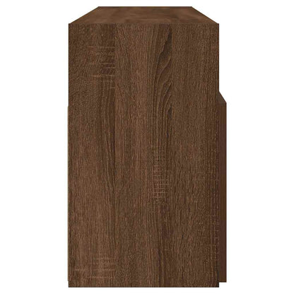 TV Cabinet with LED Lights Brown Oak 120x30x50 cm