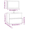 2 Piece Bathroom Furniture Set Grey Sonoma Engineered Wood