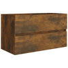 2 Piece Bathroom Furniture Set Smoked Oak Engineered Wood