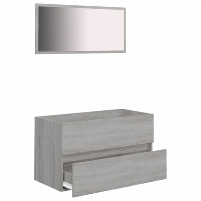 2 Piece Bathroom Furniture Set Grey Sonoma Engineered Wood