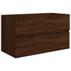 2 Piece Bathroom Furniture Set Brown Oak Engineered Wood