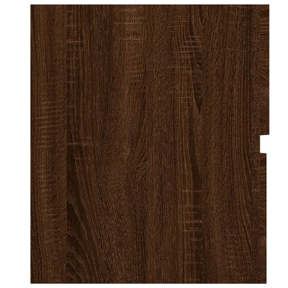 2 Piece Bathroom Furniture Set Brown Oak Engineered Wood