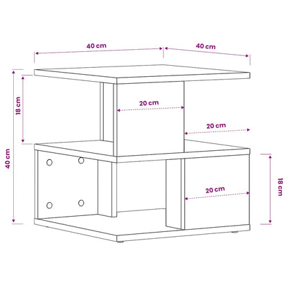 Side Table Smoked Oak 40x40x40 cm Engineered Wood