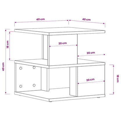 Side Table Brown Oak 40x40x40 cm Engineered Wood