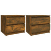 Bed Cabinets 2 pcs Smoked Oak 50x39x43.5 cm Engineered Wood