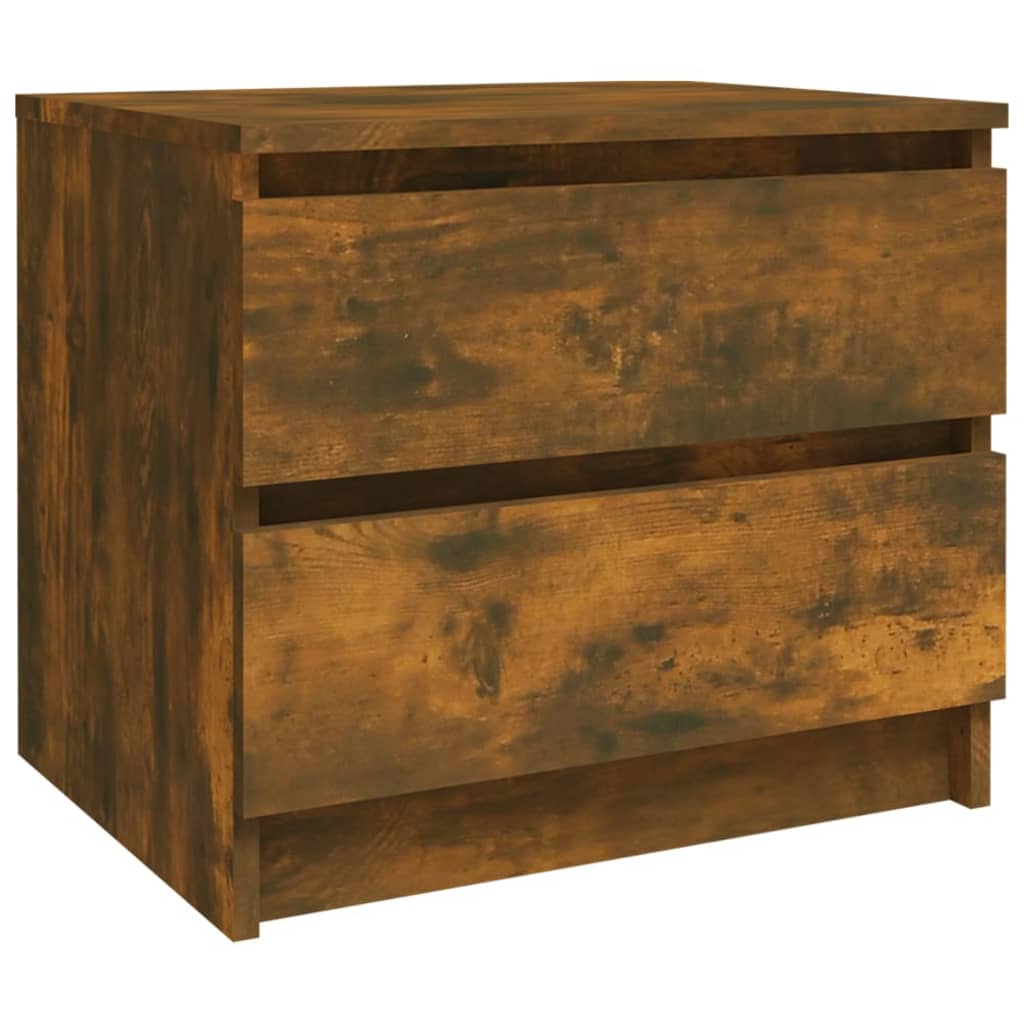 Bed Cabinets 2 pcs Smoked Oak 50x39x43.5 cm Engineered Wood