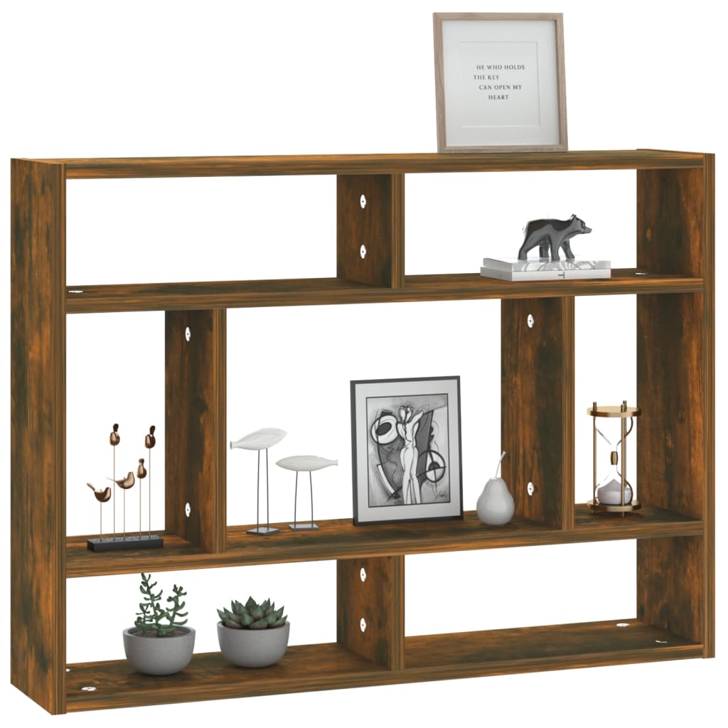 Wall Shelf Smoked Oak 75x16x55 cm Engineered Wood