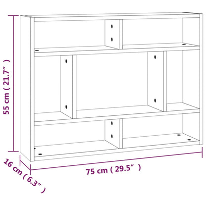 Wall Shelf Smoked Oak 75x16x55 cm Engineered Wood