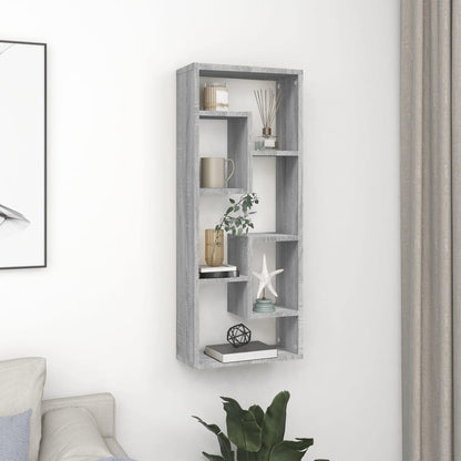 Wall Shelf Grey Sonoma 36x16x90 cm Engineered Wood