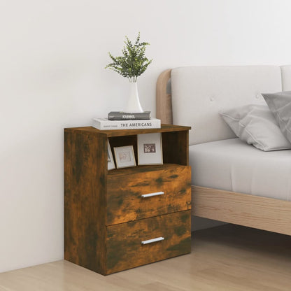 Bed Cabinets 2 pcs Smoked Oak 50x32x60 cm