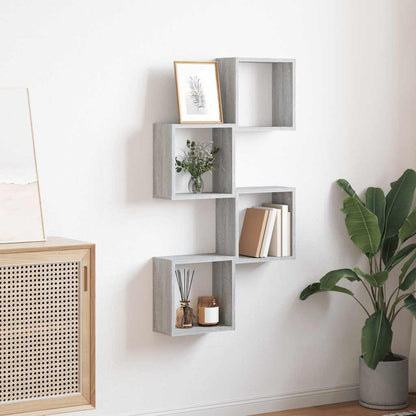 Wall Cube Shelves 4 pcs Grey Sonoma 30x15x30 cm