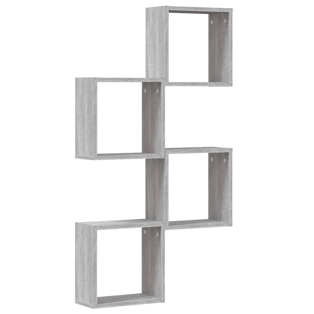 Wall Cube Shelves 4 pcs Grey Sonoma 30x15x30 cm