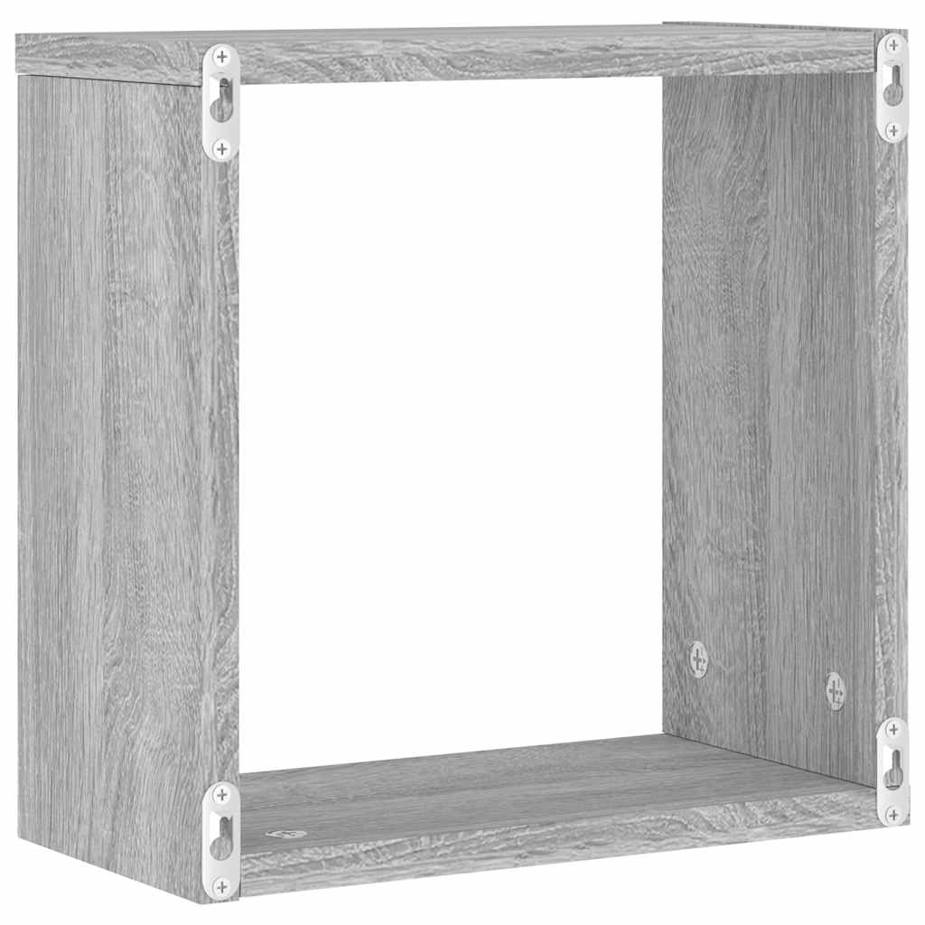 Wall Cube Shelves 4 pcs Grey Sonoma 30x15x30 cm