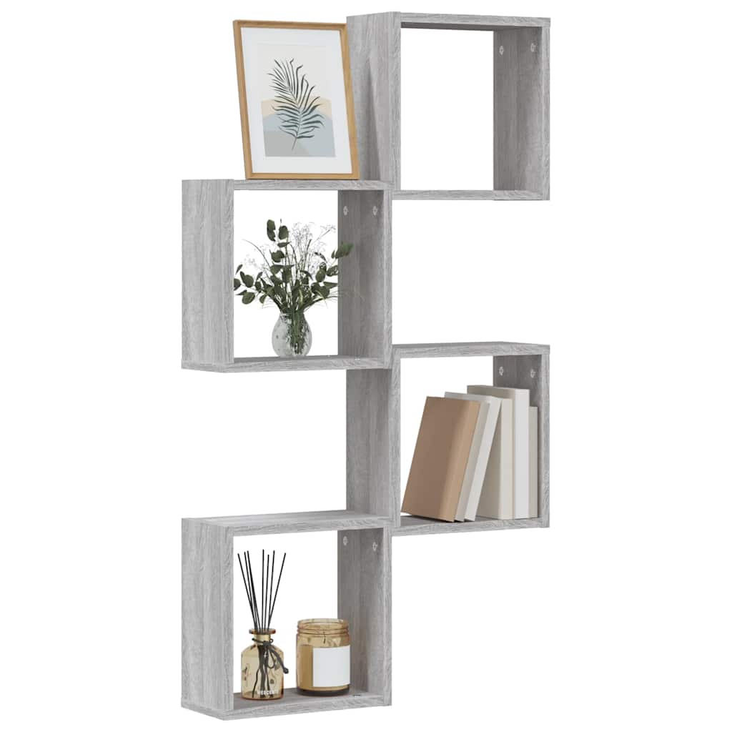 Wall Cube Shelves 4 pcs Grey Sonoma 30x15x30 cm