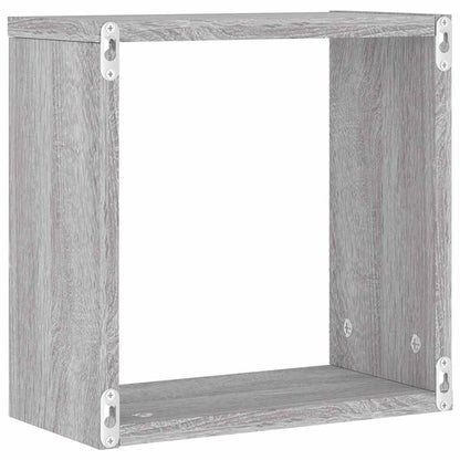 Wall Cube Shelves 6 pcs Grey Sonoma 30x15x30 cm