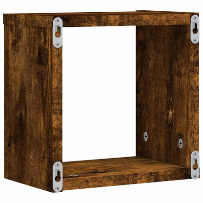 Wall Shelves 4 pcs Smoked Oak 26 x 15 x 26 cm Engineered Wood