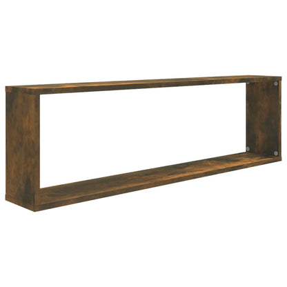 Wall Cube Shelves 4 pcs Smoked Oak 100x15x30 cm Engineered Wood