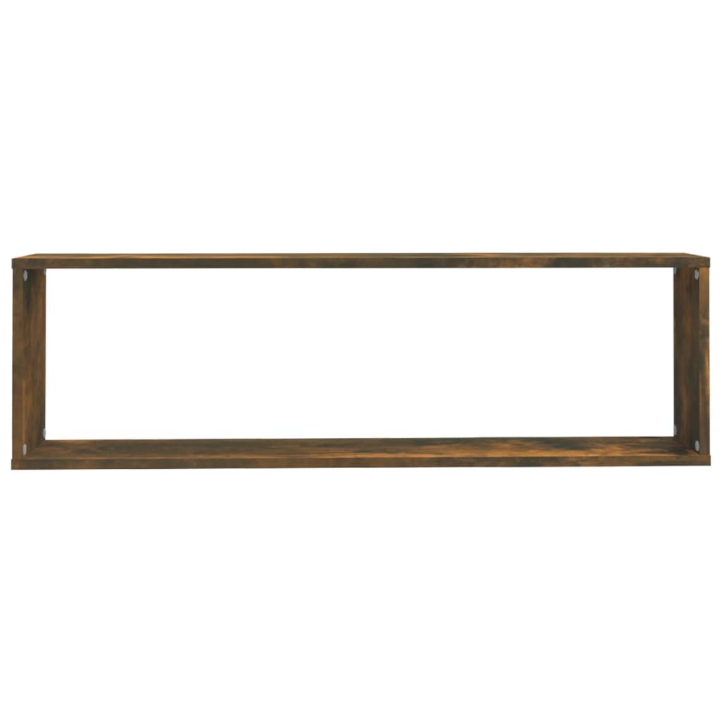 Wall Cube Shelves 4 pcs Smoked Oak 100x15x30 cm Engineered Wood