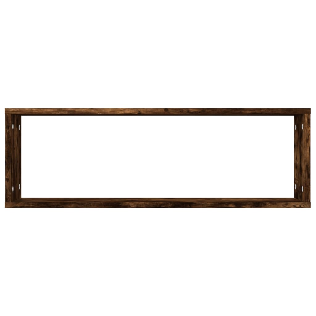 Wall Cube Shelves 2 pcs Smoked Oak 80x15x26.5 cm Engineered Wood