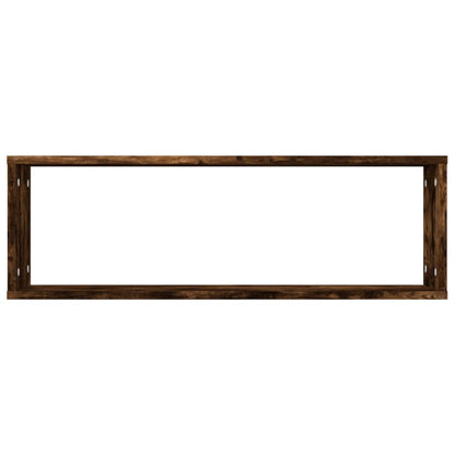 Wall Cube Shelves 2 pcs Smoked Oak 80x15x26.5 cm Engineered Wood